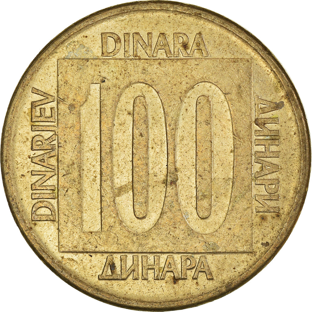 Moneda, Yugoslavia, 100 Dinara, 1989