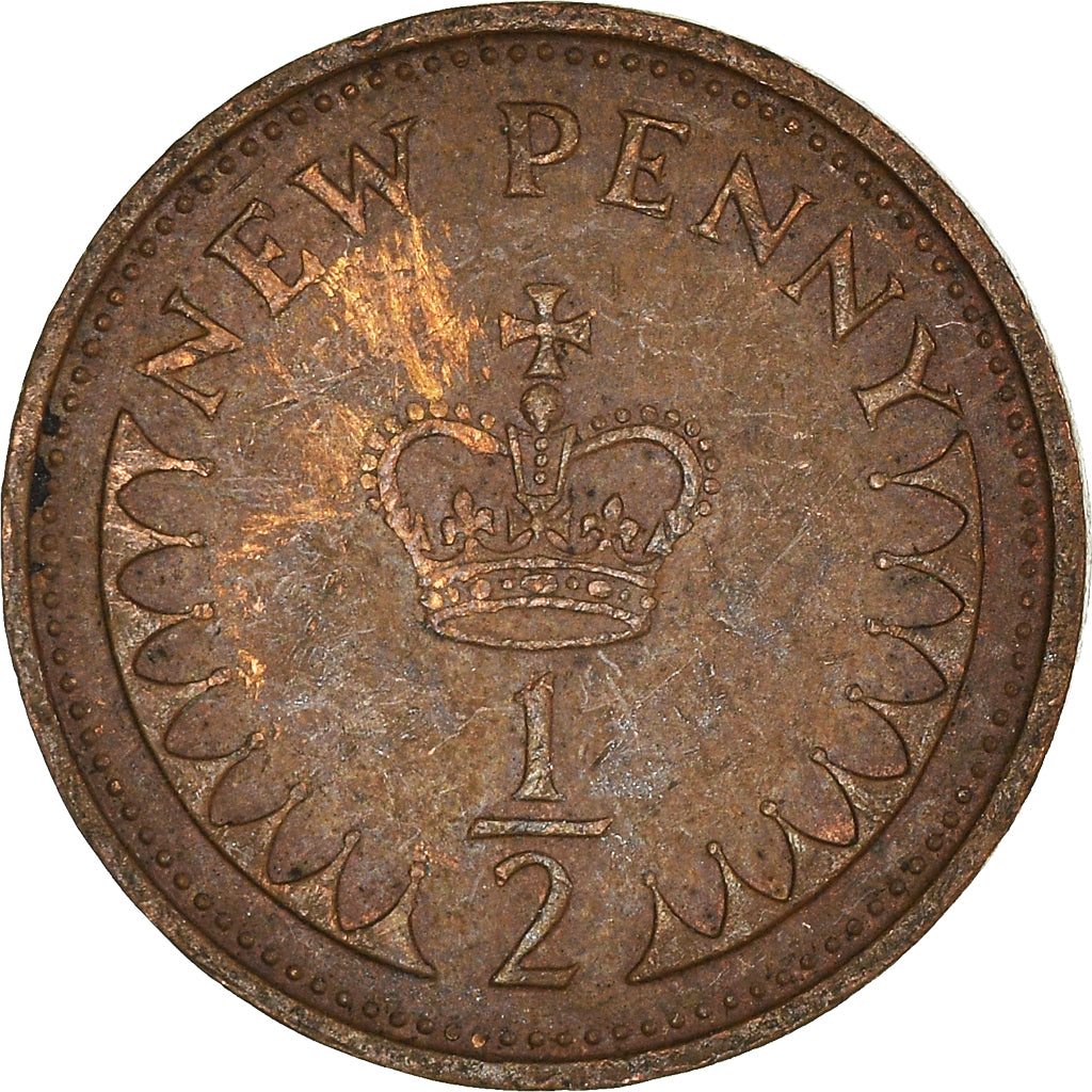 Moneta, Wielka Brytania, 1/2 New Penny, 1971