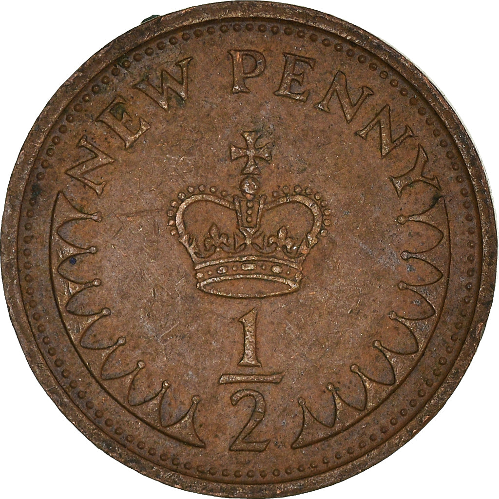 Monnaie, Grande-Bretagne, 1/2 New Penny, 1973