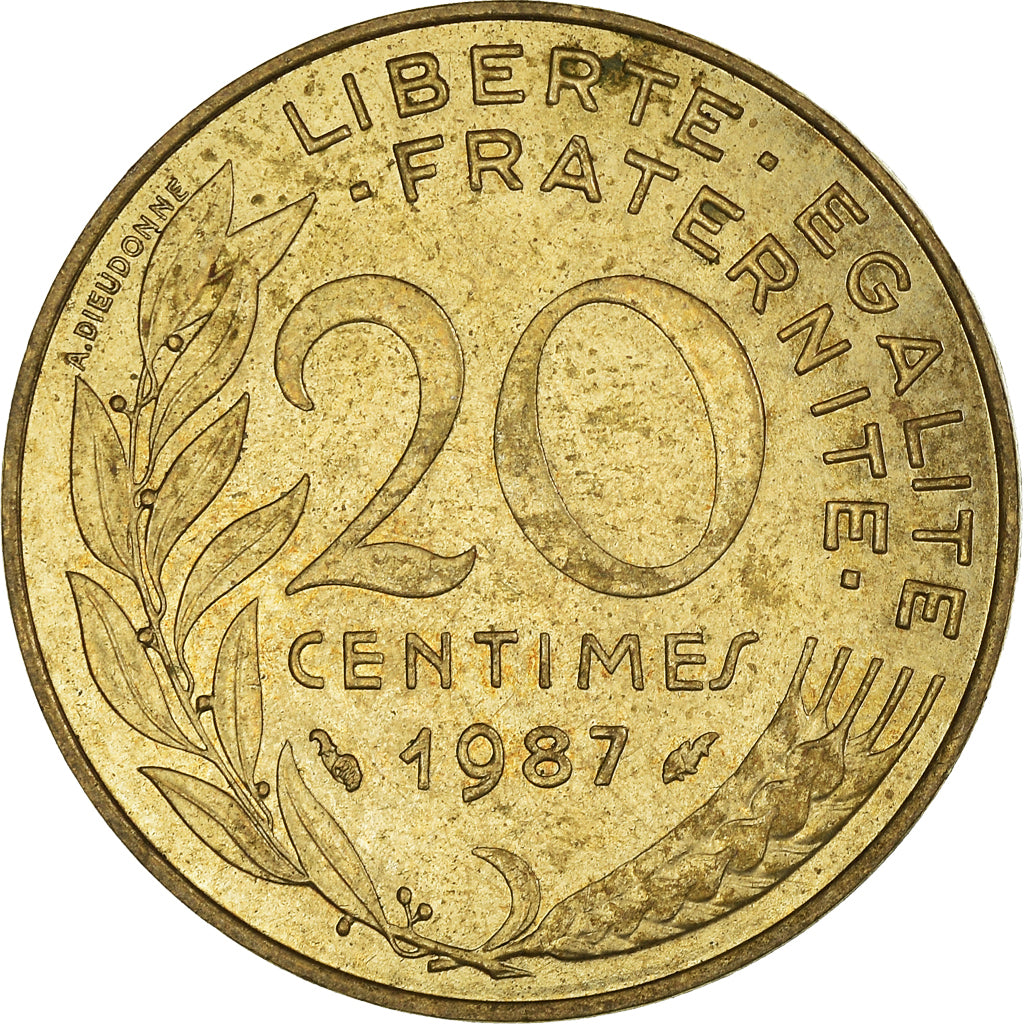 Munten, Frankrijk, 20 Centimes, 1987