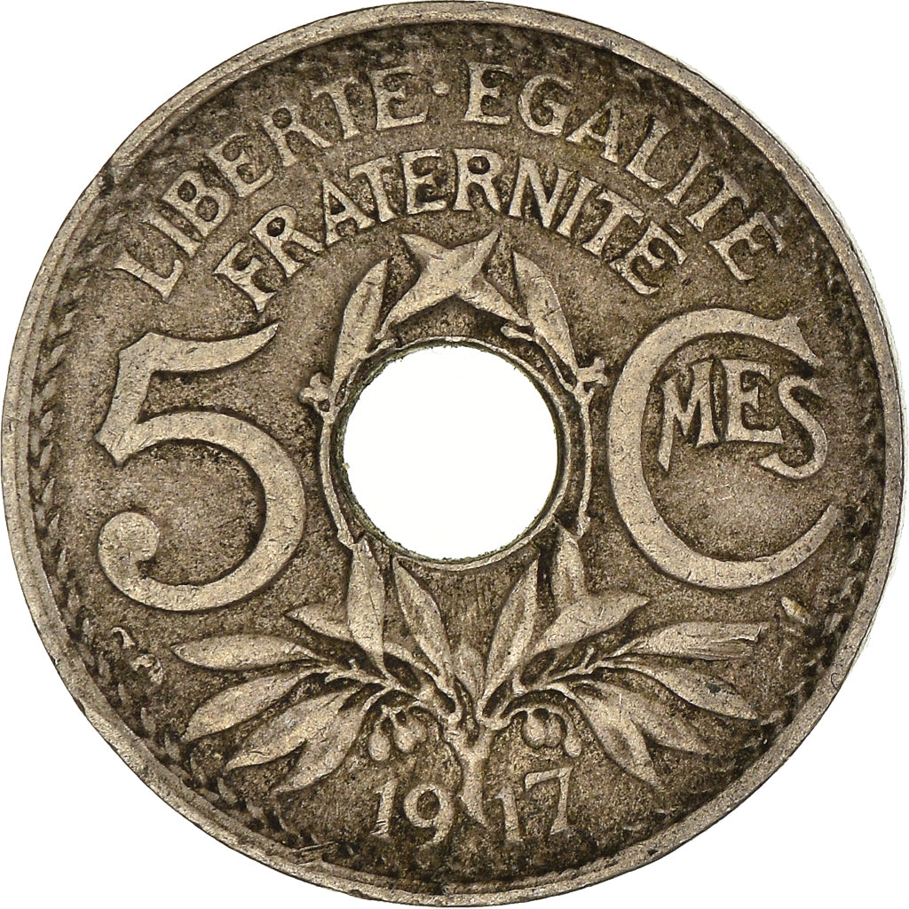 Monnaie, France, 5 Centimes, 1917