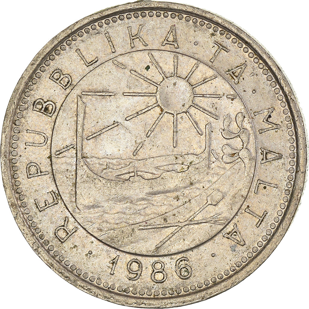 Coin, Malta, 10 Cents, 1986