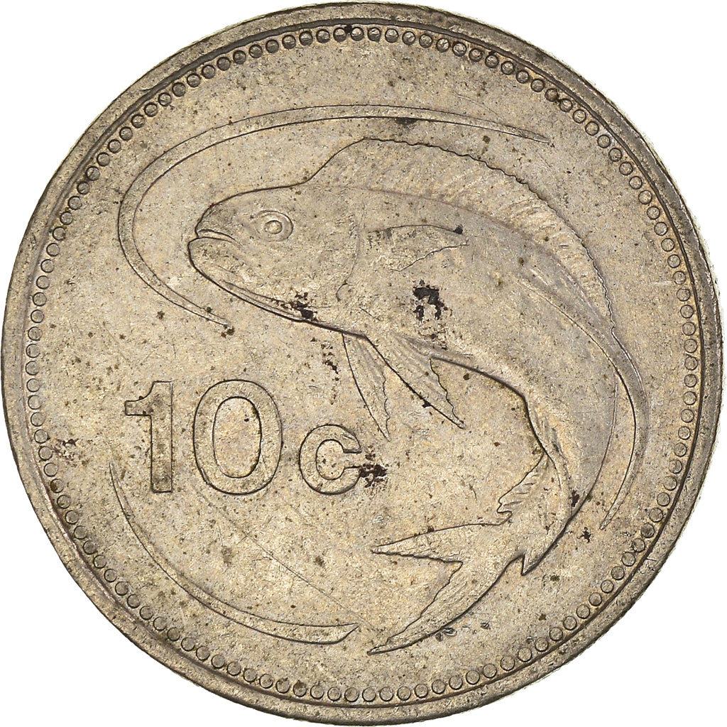 Coin, Malta, 10 Cents, 1986