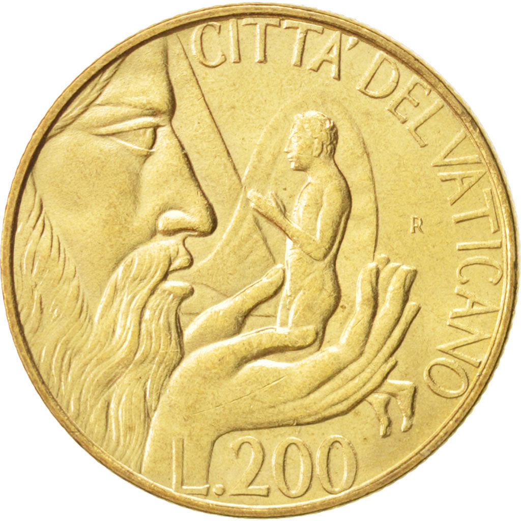VATICAN CITY, John Paul II, 200 Lire, 1988, Roma, MS(63), Aluminum-Bronze, KM...