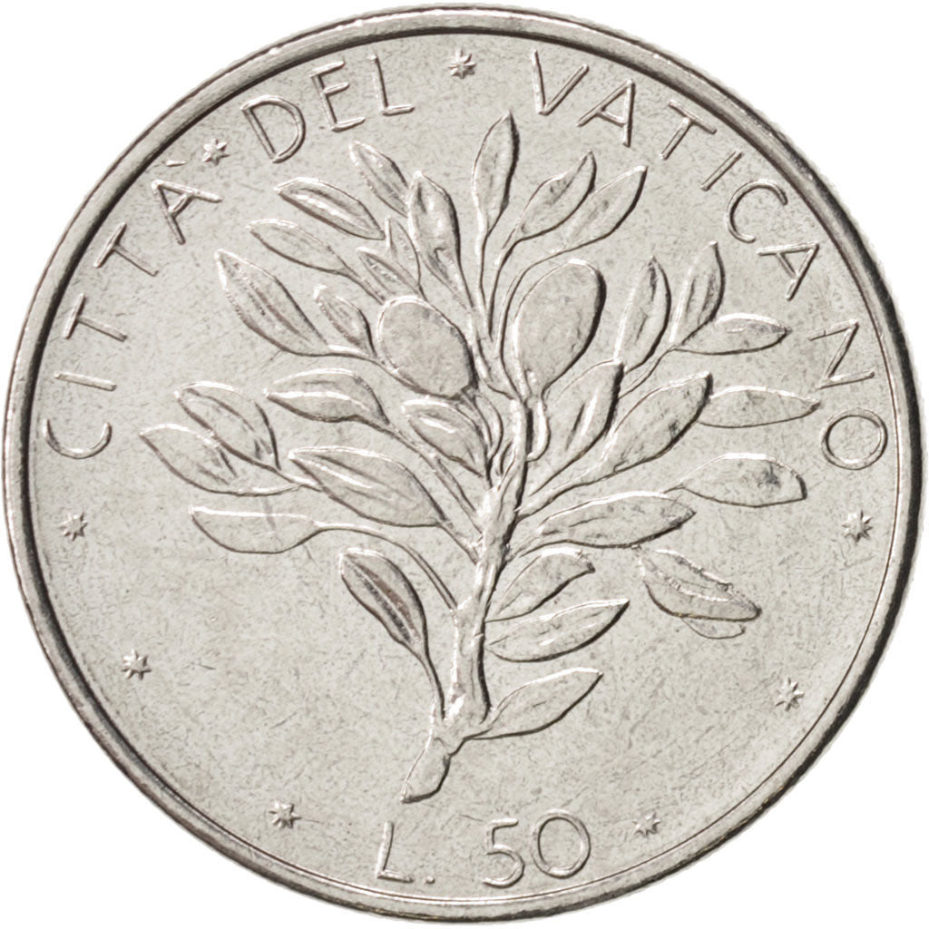 VATICAN CITY, Paul VI, 50 Lire, 1976, Roma, MS(63), Stainless Steel, KM:121