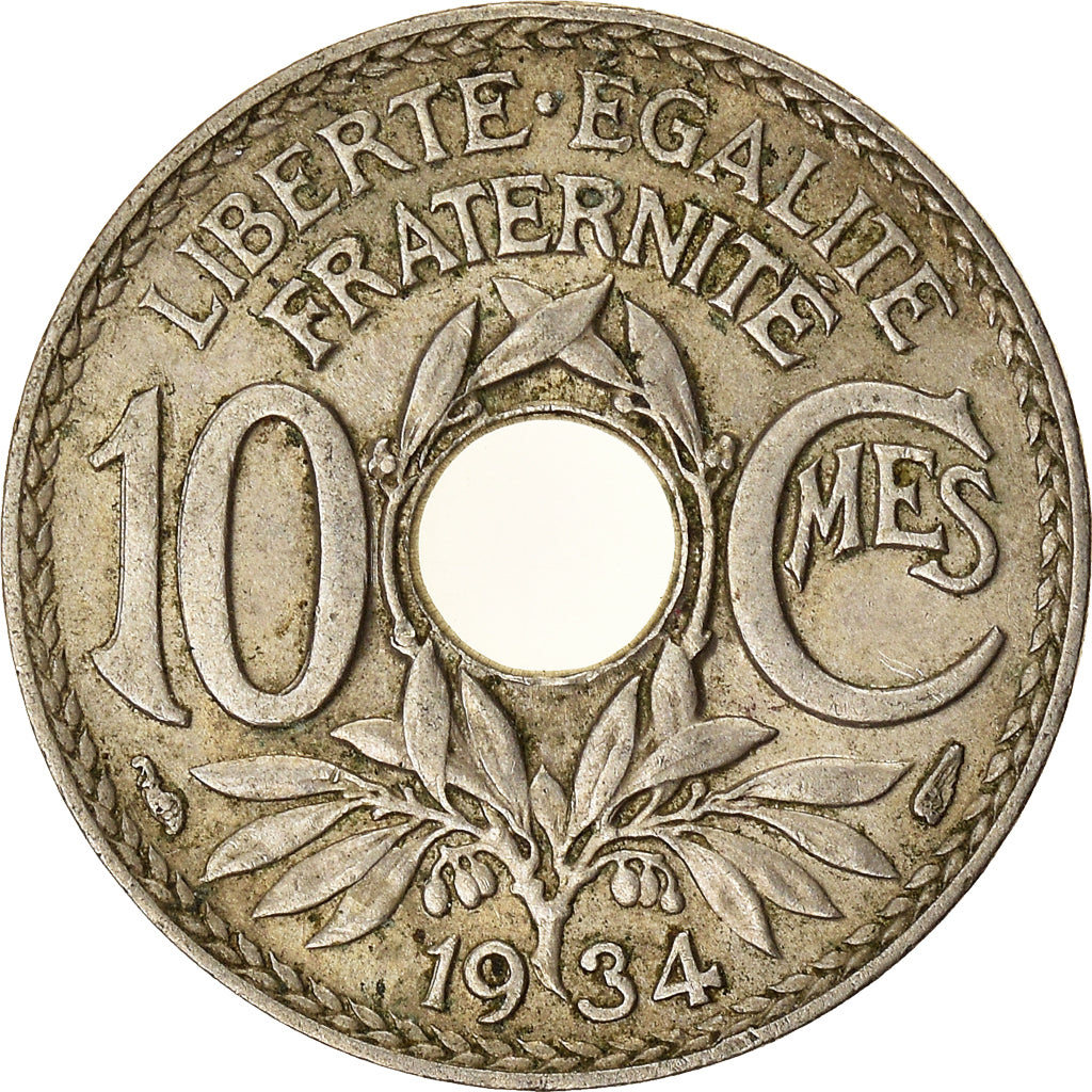 Munten, Frankrijk, 10 Centimes, 1934