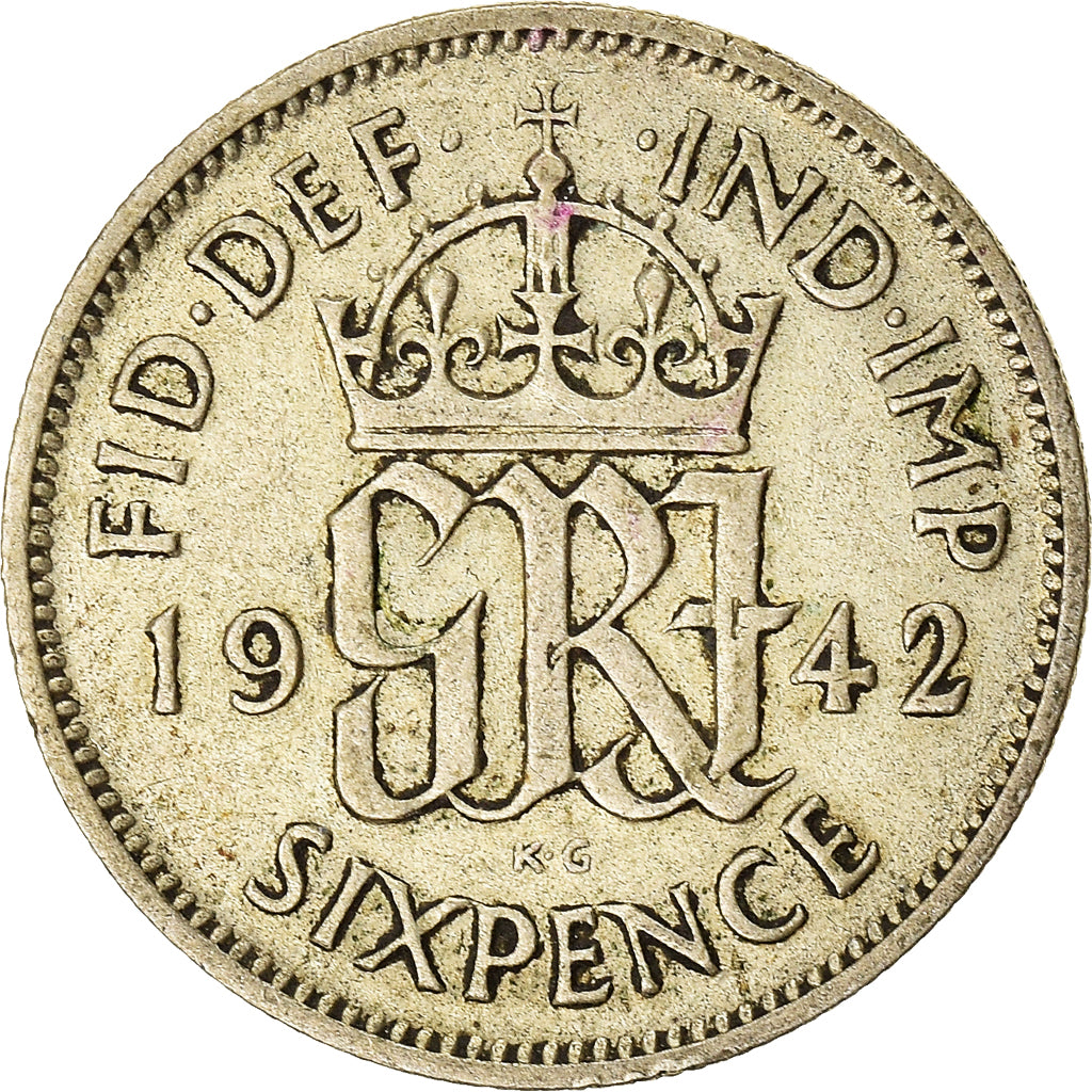 Coin, Great Britain, 6 Pence, 1942