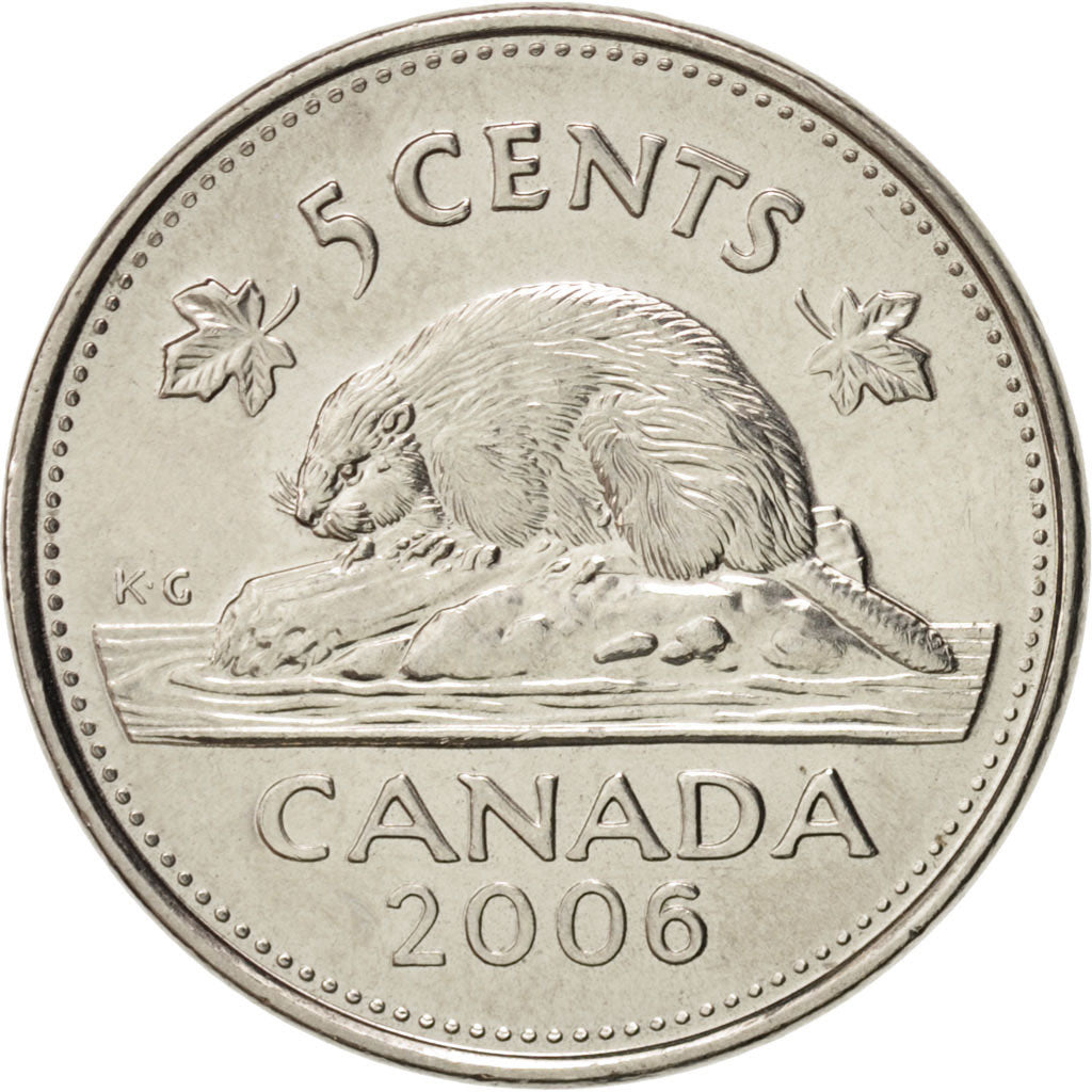 Canada, Elizabeth II, 5 Cents, 2006, Royal Canadian Mint, MS(63), Nickel plat...
