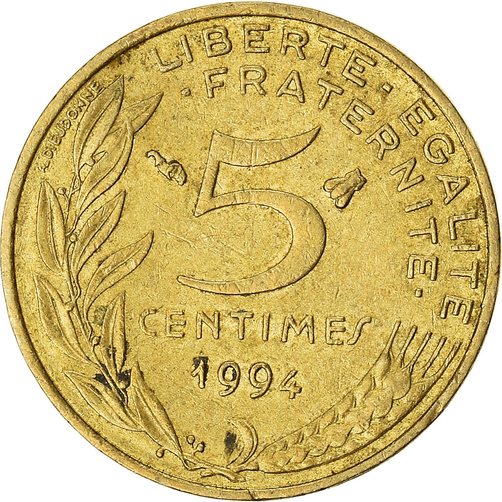 Coin, France, 5 Centimes, 1994