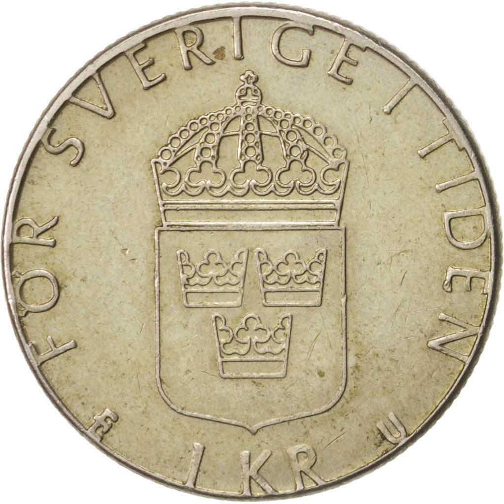 Coin, Sweden, Carl XVI Gustaf, Krona, 1977, AU(50-53), Copper-Nickel Clad