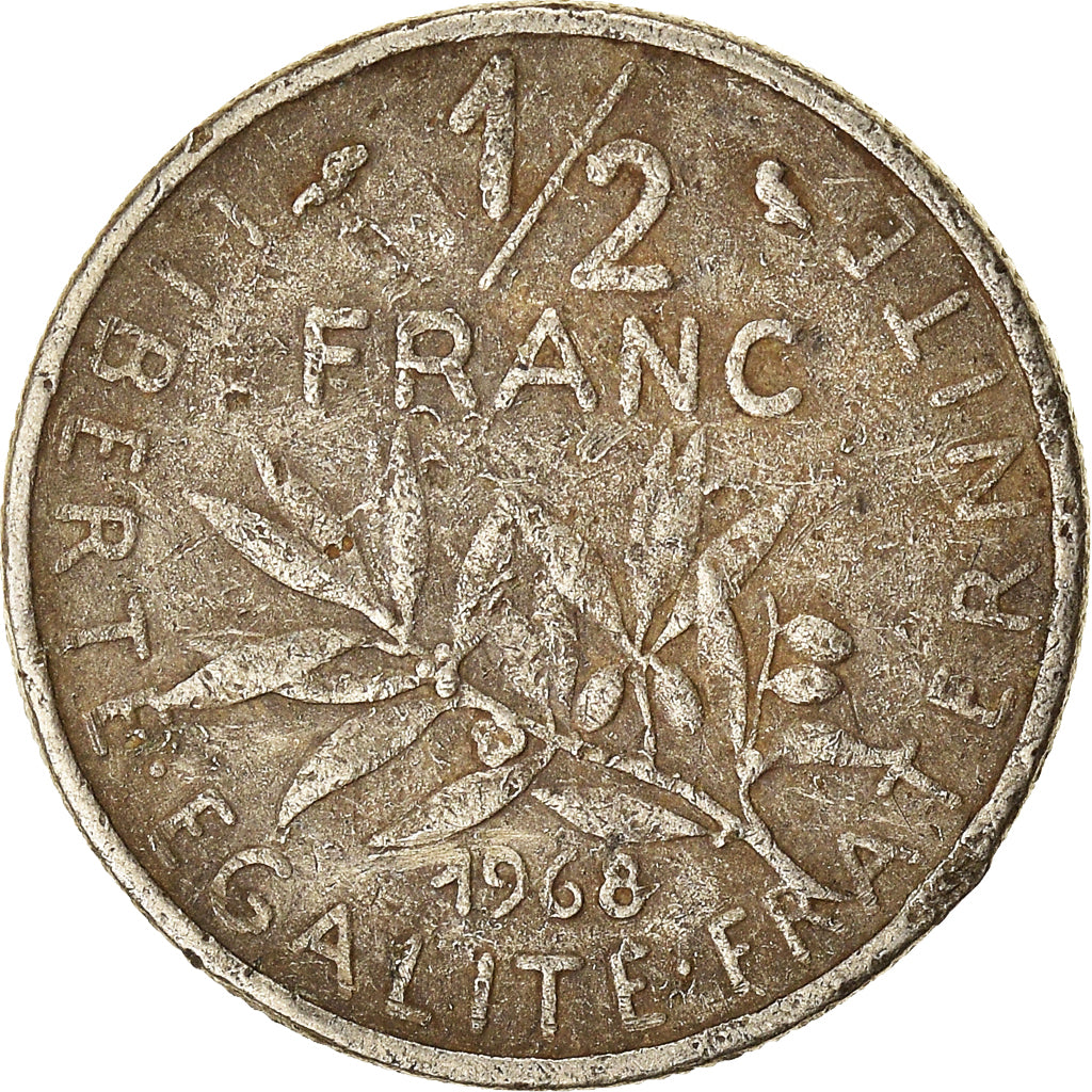 Moneta, Francia, 1/2 Franc, 1968