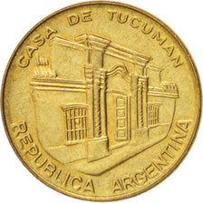 Argentina, 10 Pesos, 1985, EF(40-45), Brass, KM:93