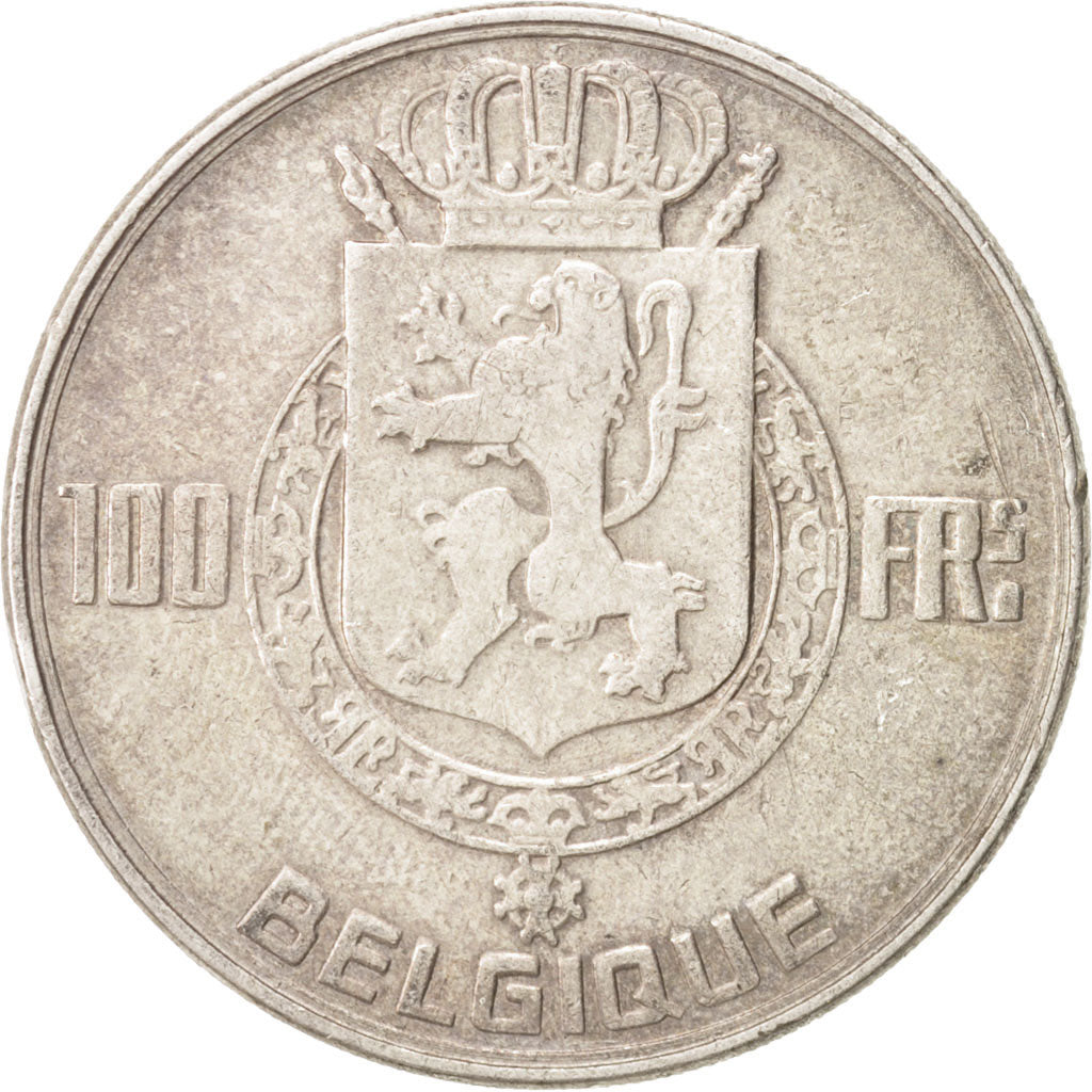 Coin, Belgium, 100 Francs, 100 Frank, 1950, EF(40-45), Silver, KM:138.1