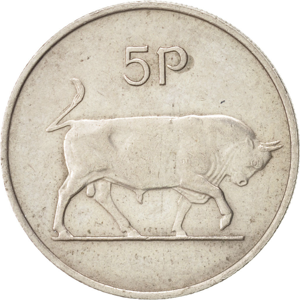 Coin, IRELAND REPUBLIC, 5 Pence, 1969, EF(40-45), Copper-nickel, KM:22