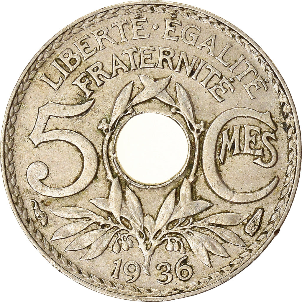 Monnaie, France, 5 Centimes, 1936
