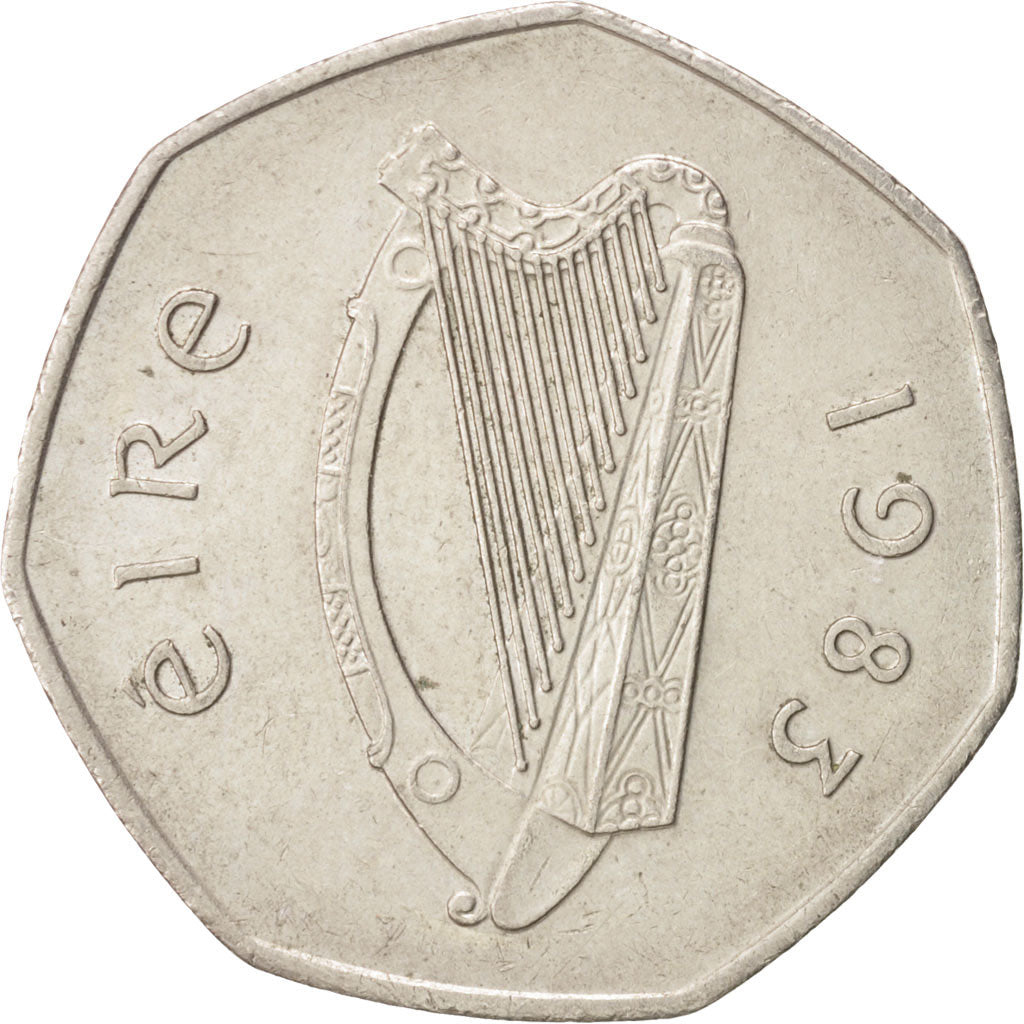 IRELAND REPUBLIC, 50 Pence, 1983, EF(40-45), Copper-nickel, KM:24