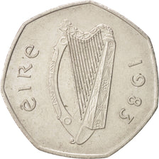 IRELAND REPUBLIC, 50 Pence, 1983, EF(40-45), Copper-nickel, KM:24