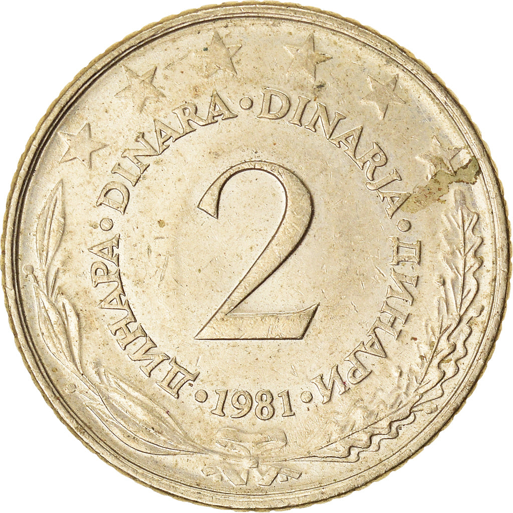 Coin, Yugoslavia, 2 Dinara, 1981