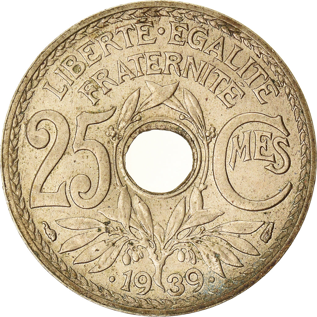 Munten, Frankrijk, 25 Centimes, 1939