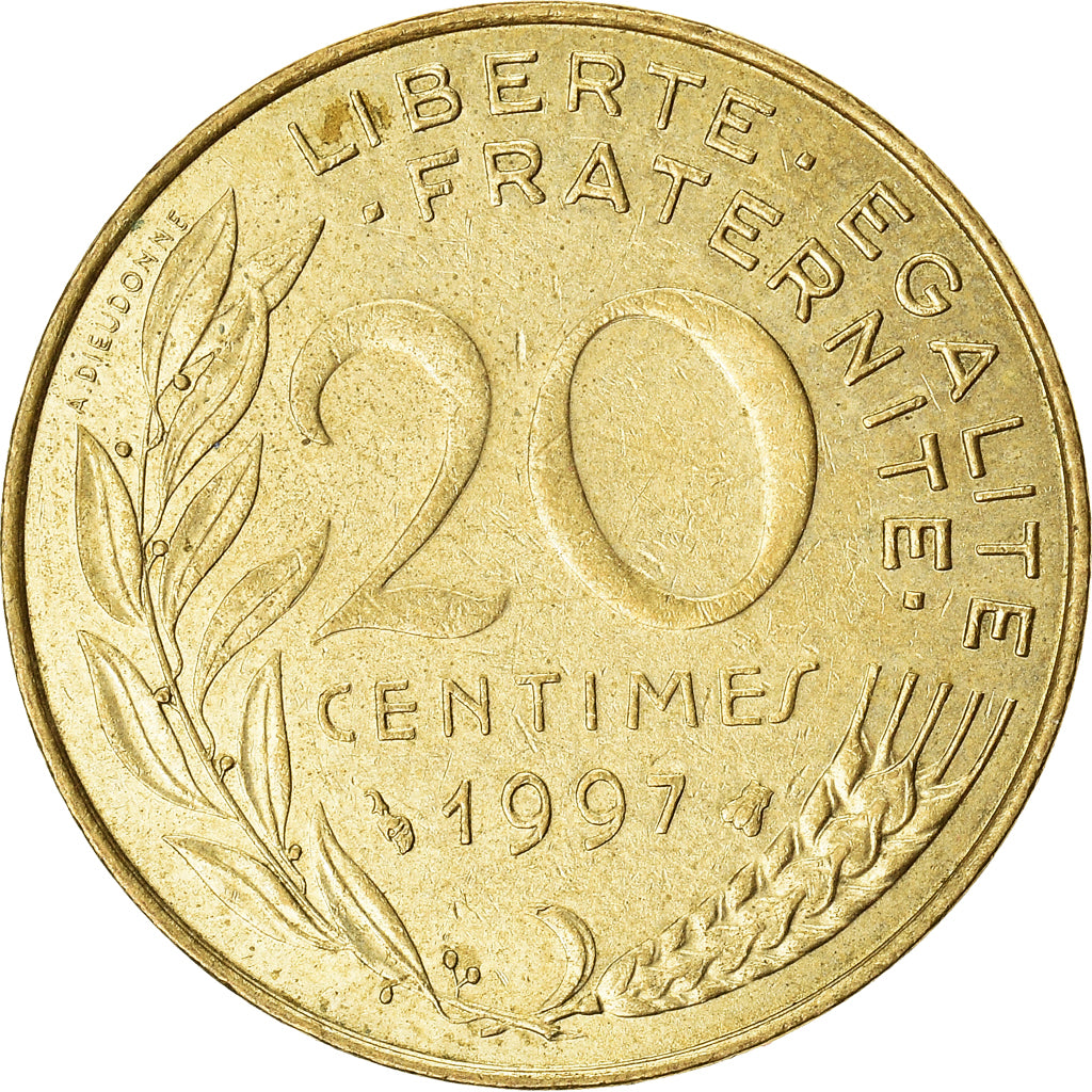 Moneta, Francja, 20 Centimes, 1997