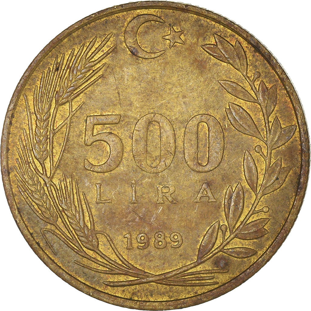 Monnaie, Turquie, 500 Lira, 1989