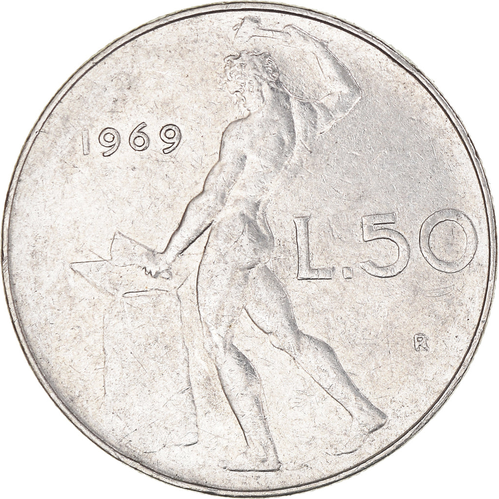 Coin, Italy, 50 Lire, 1969