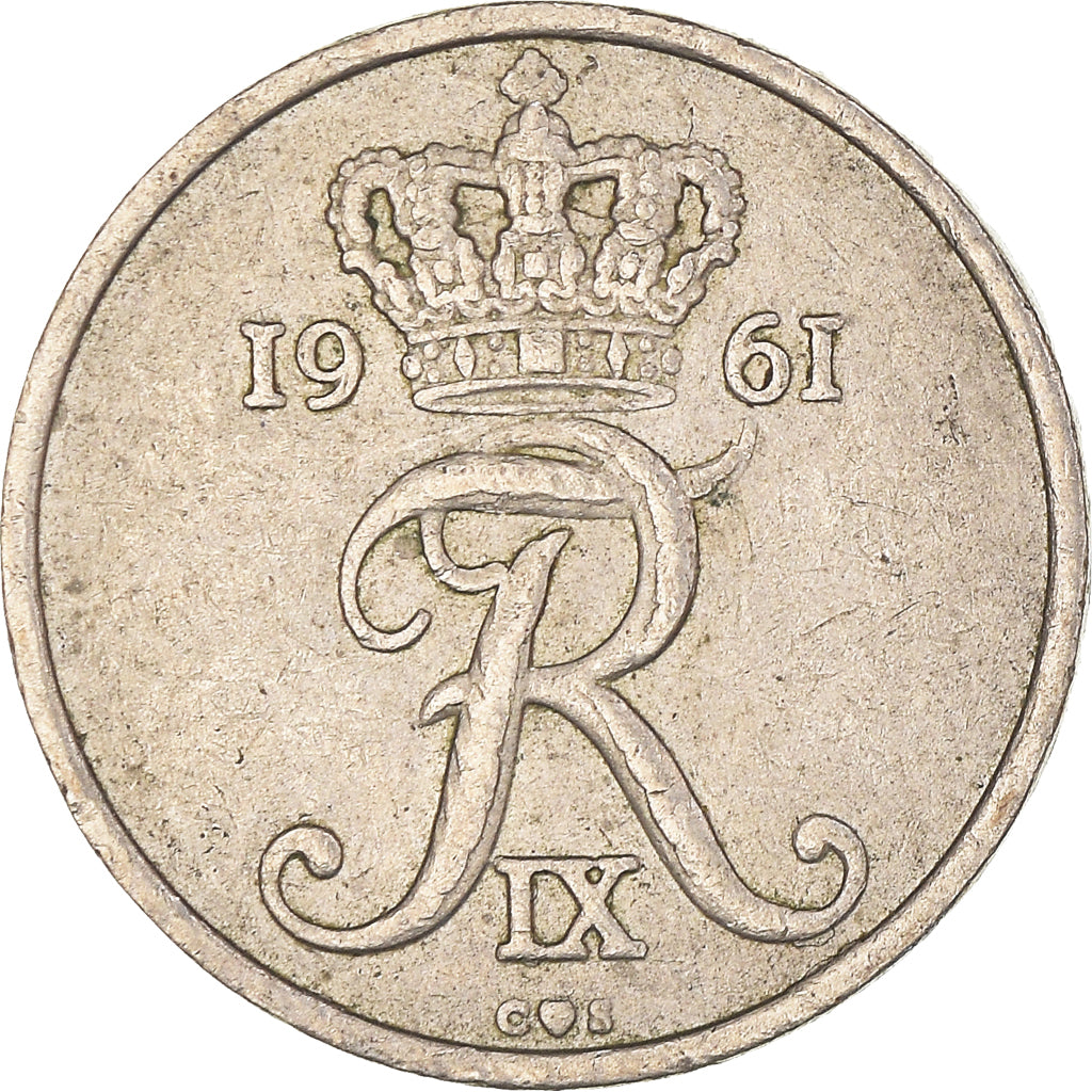 Munten, Denemarken, 10 Öre, 1961