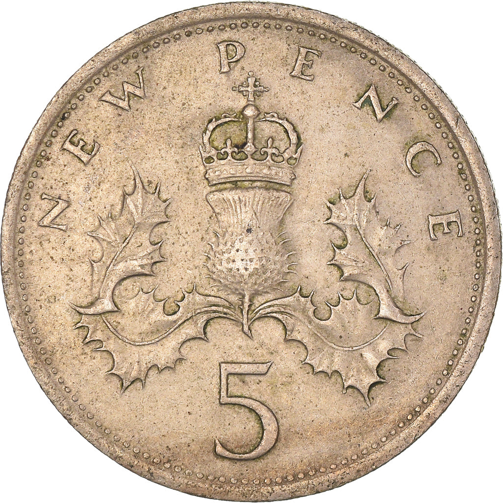 Münze, Großbritannien, 5 New Pence, 1975