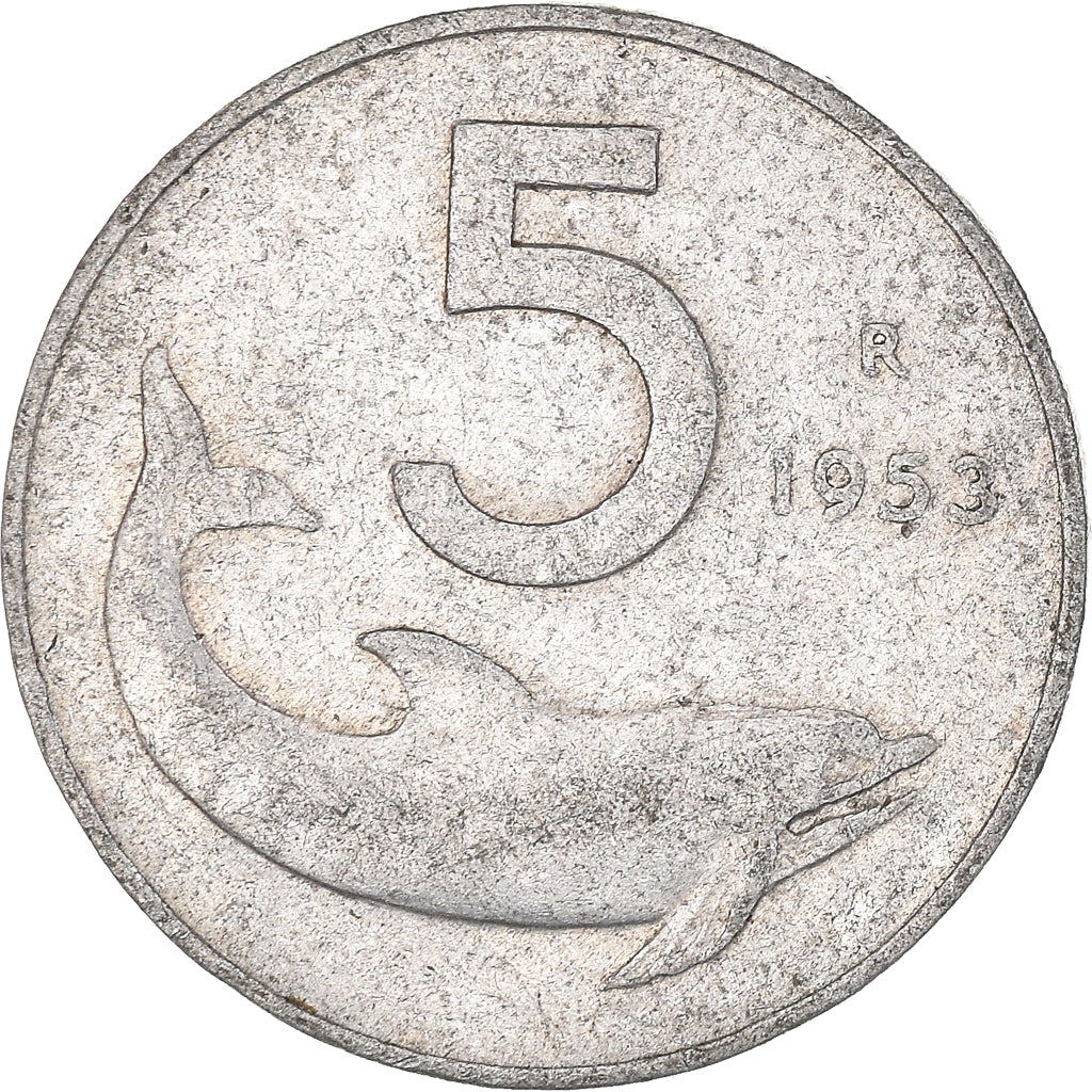 Coin, Italy, 5 Lire, 1953