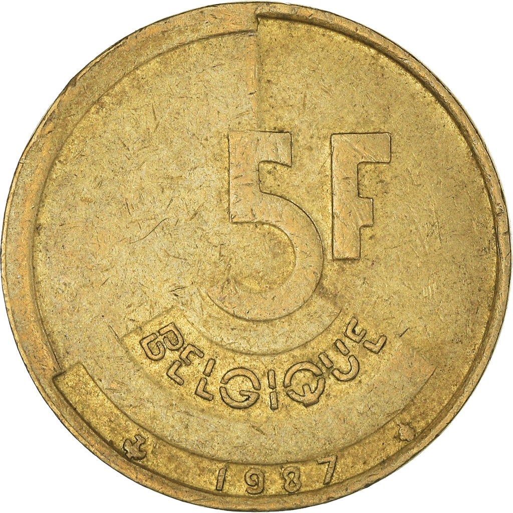 Moneta, Belgia, 5 Francs, 5 Frank, 1987