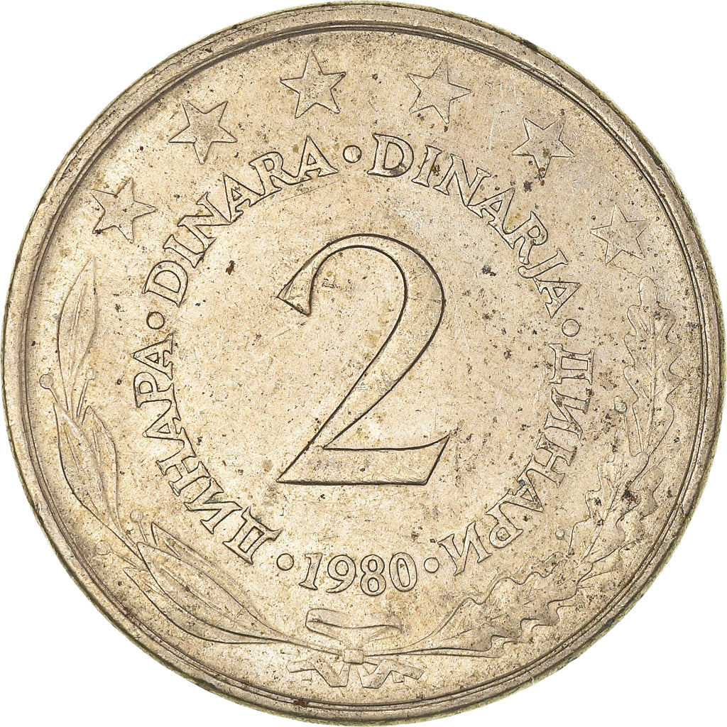 Monnaie, Yougoslavie, 2 Dinara, 1980