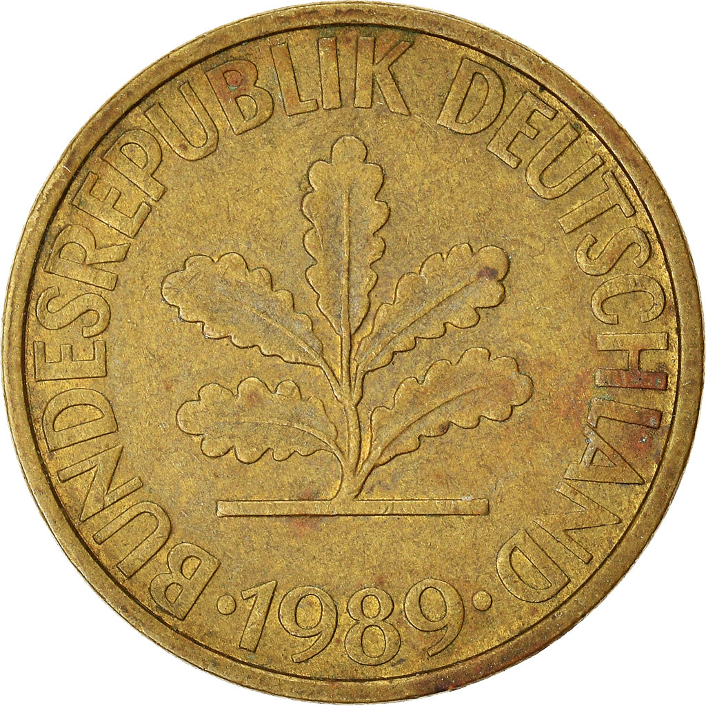 Moeda, ALEMANHA - REPÚBLICA FEDERAL, 10 Pfennig, 1989