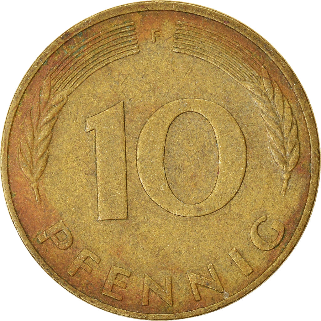 Moeda, ALEMANHA - REPÚBLICA FEDERAL, 10 Pfennig, 1989