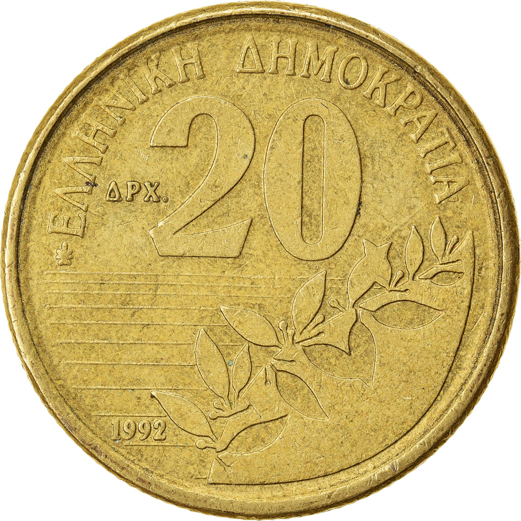 Moneta, Grecja, 20 Drachmes, 1992