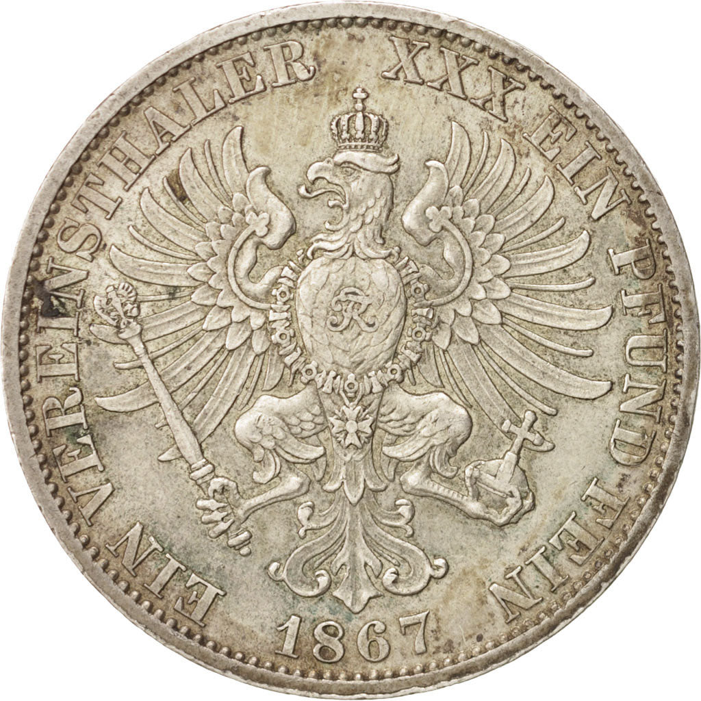 German States, PRUSSIA, Wilhelm I, Thaler, 1867, Berlin, EF(40-45), Silver, K...