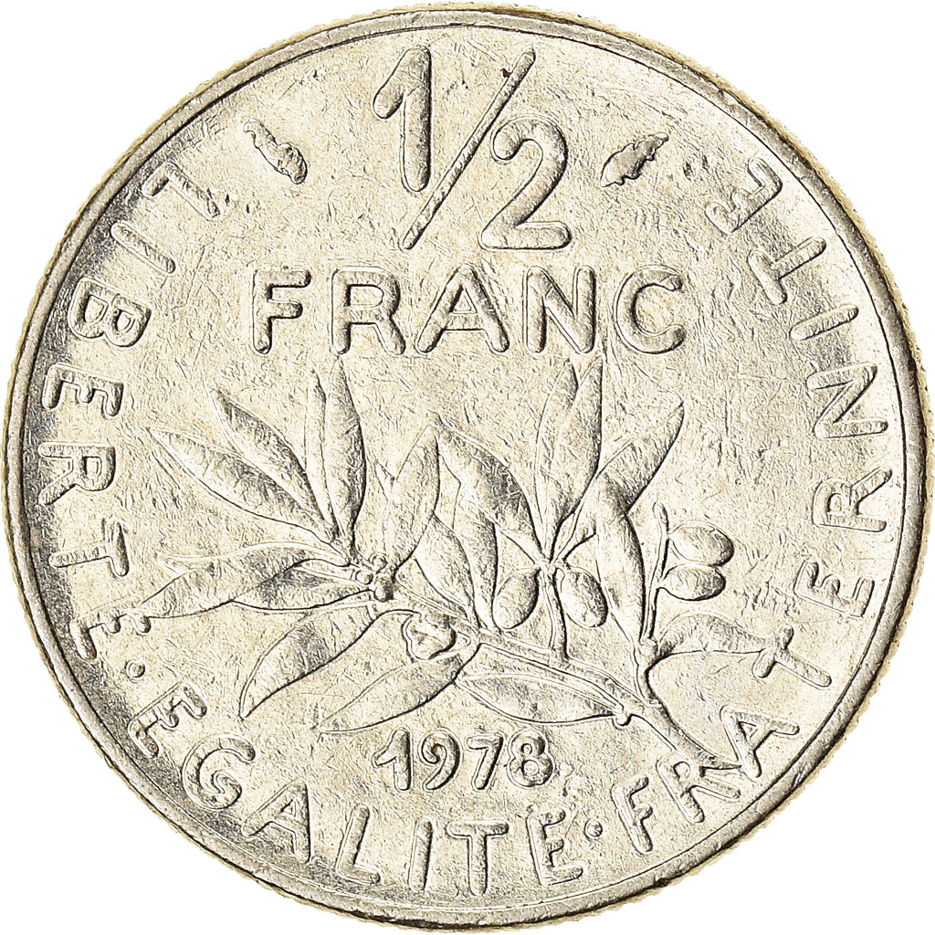 Moneta, Francja, 1/2 Franc, 1978