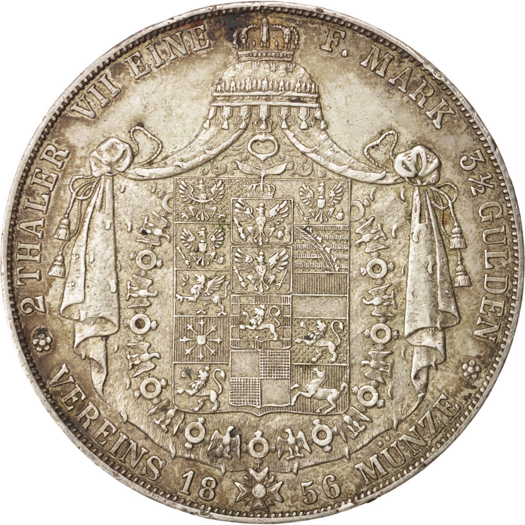 German States, PRUSSIA, Friedrich Wilhelm IV, 2 Thaler, 3-1/2 Gulden, 1856, B...