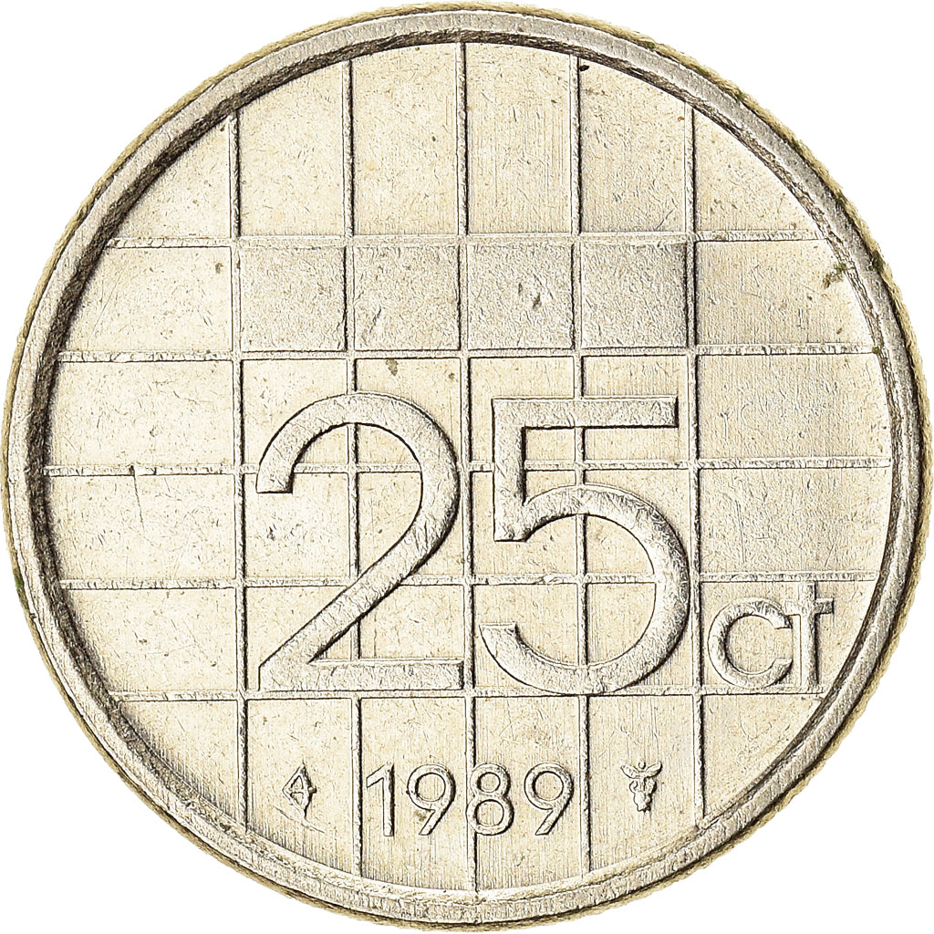 Coin, Netherlands, 25 Cents, 1989