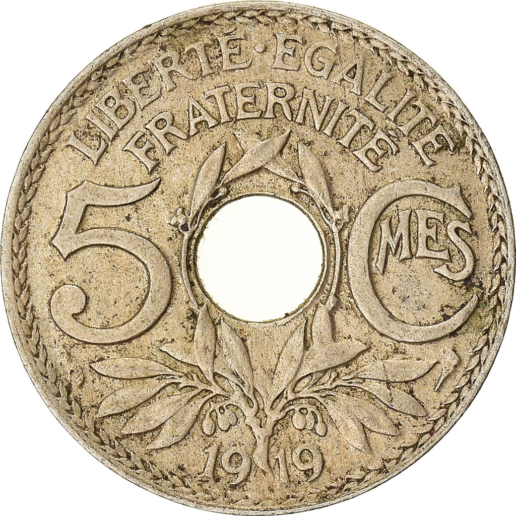 Munten, Frankrijk, 5 Centimes, 1919
