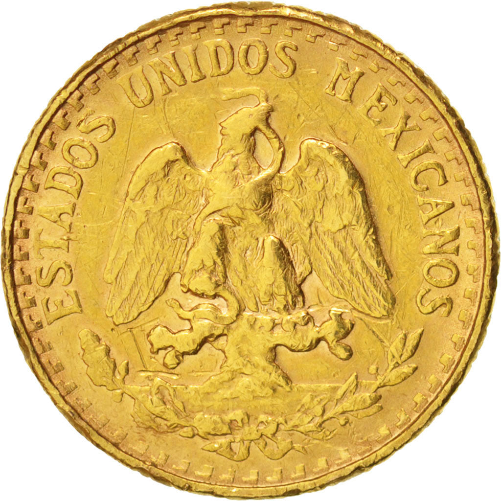 Mexico, 2 Pesos, 1945, Mexico City, EF(40-45), Gold, KM:461