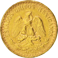 Mexico, 2 Pesos, 1945, Mexico City, EF(40-45), Gold, KM:461