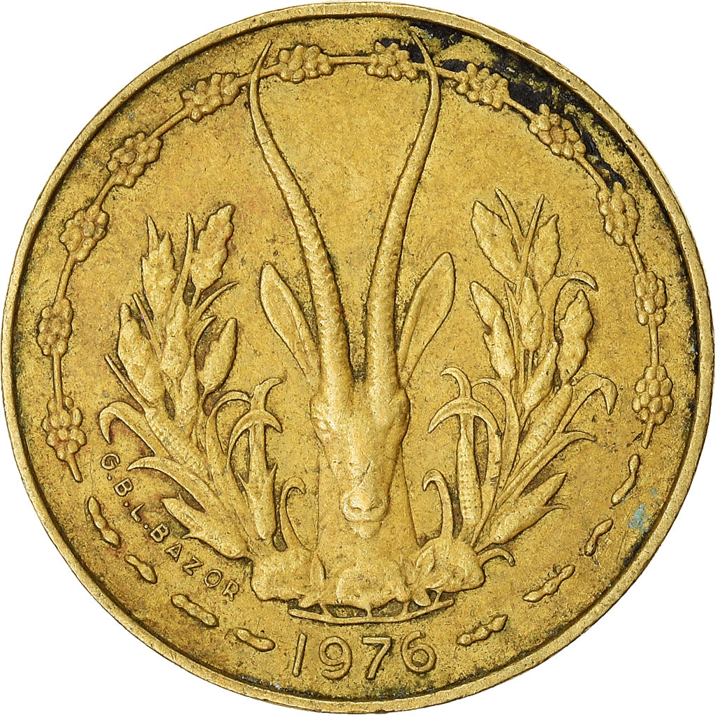 Moneda, Estados del África Occidental, 5 Francs, 1976