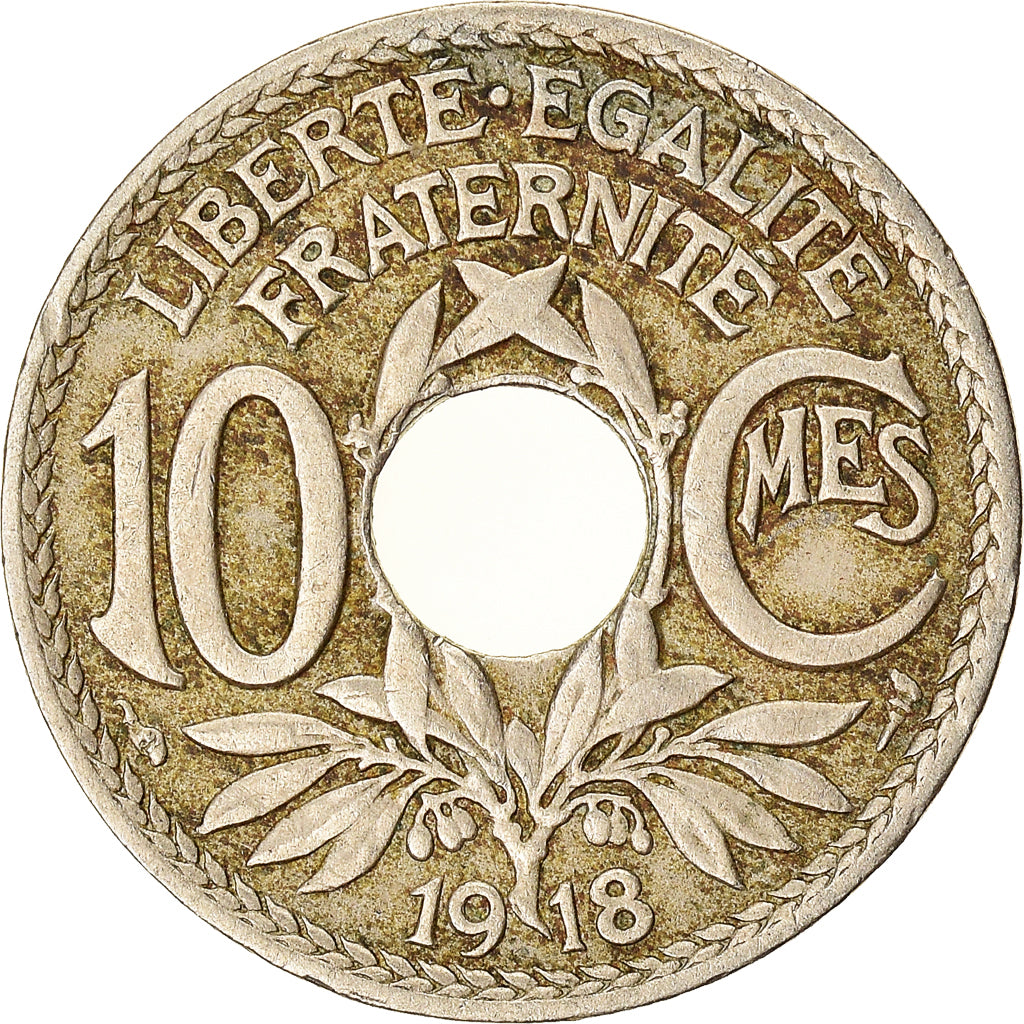 Moeda, França, 10 Centimes, 1918