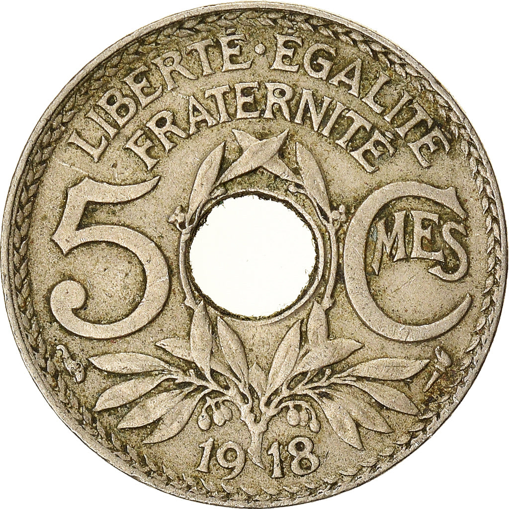 Munten, Frankrijk, 5 Centimes, 1918