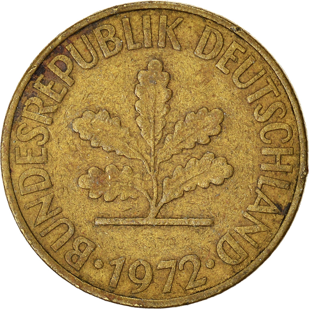 Moeda, ALEMANHA - REPÚBLICA FEDERAL, 10 Pfennig, 1972