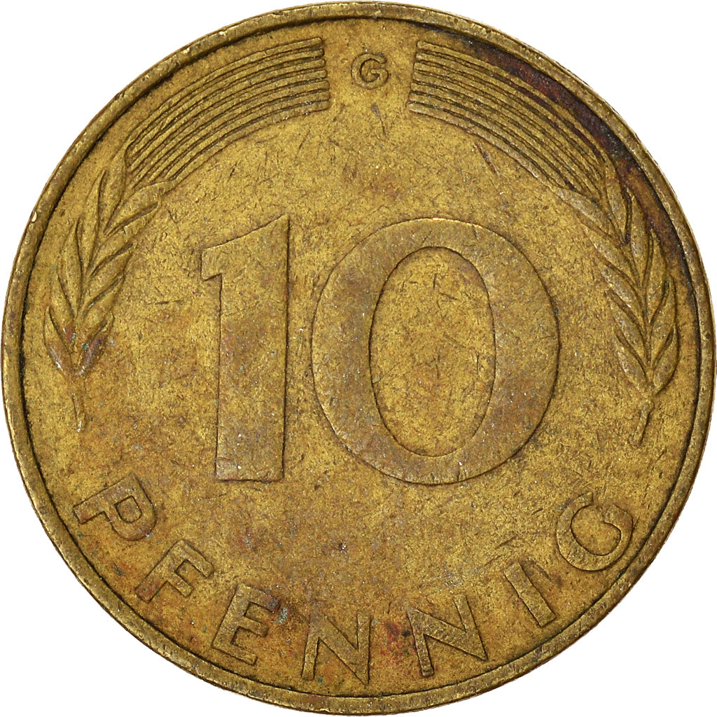 Moeda, ALEMANHA - REPÚBLICA FEDERAL, 10 Pfennig, 1972