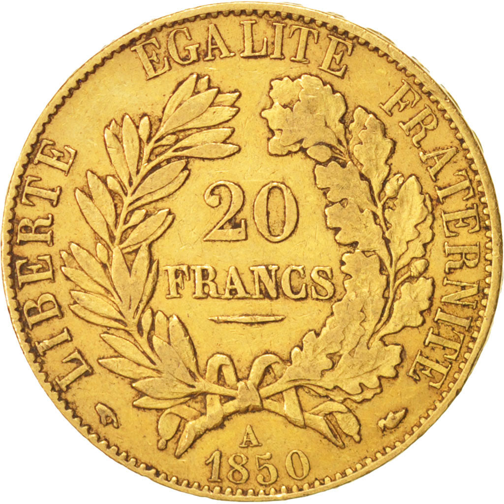 Frankreich, Cérès, 20 Francs, 1850, Paris, EF(40-45), Gold, KM:762