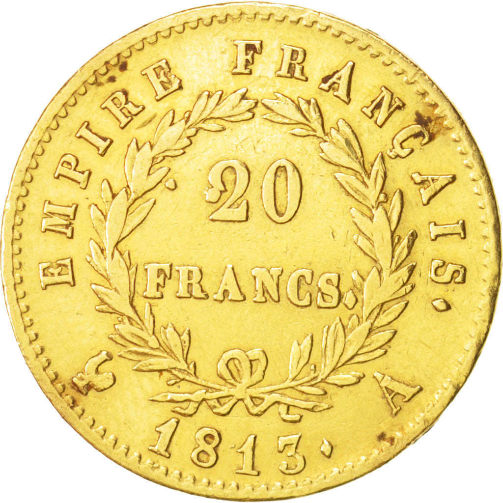 Francia, Napoléon I, 20 Francs, 1813, Paris, BB, Oro, KM:695.1, Gadoury:1025