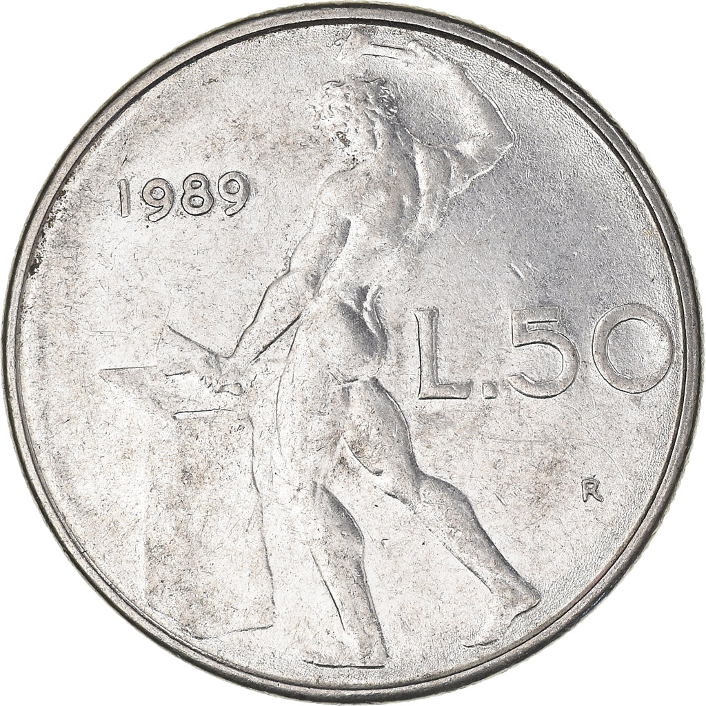 Moneta, Italia, 50 Lire, 1989