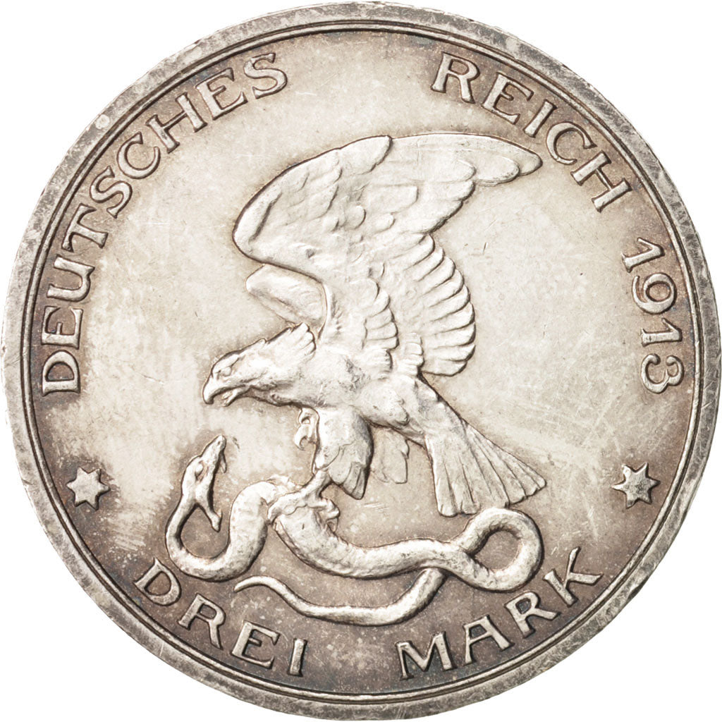 German States, PRUSSIA, Wilhelm II, 3 Mark, 1913, Berlin, MS(60-62), Silver,...